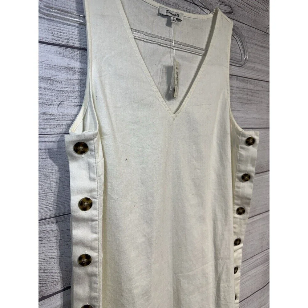 Madewell Linen Blend Cream Dress Size SMALL NWT